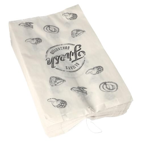 PAPSTAR 1000 Fleischerbeutel, Kraftpapier, gefädelt 32 cm x 20 cm x 7 cm Weiss Wurstwaren mit Druck, groß, Sie erhalten 1 Packung, Packungsinhalt: 1000 Stück