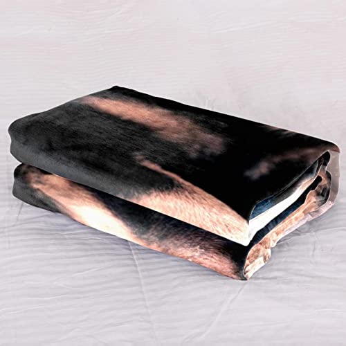 Couvertures chaudes et douces en peluche chiot noir plaid lit microfibre thermique