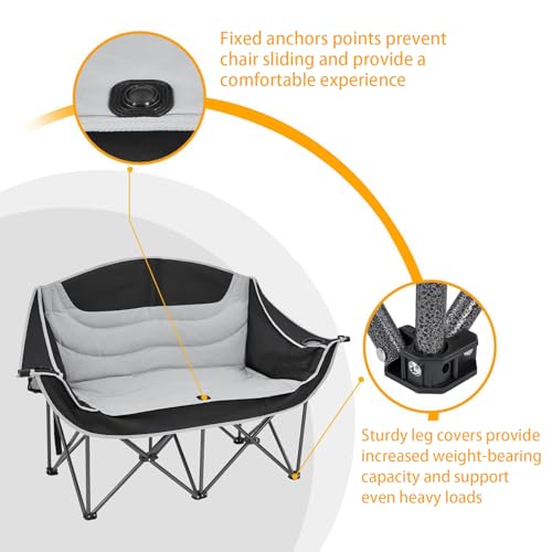 Chaise de camping double pliable à armature robuste grand confort - 8