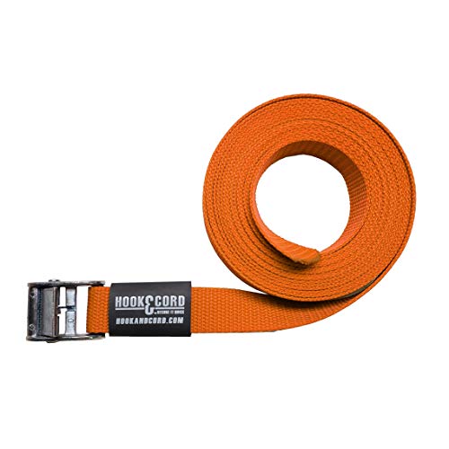 SECURE IT QUICK Straps & Buckles - Cinch Tie Down CAM Cargo Utility Lashing Straps - 1" Wide Heavy Duty Webbing (168" CAM - 2 PK, Orange) - Thumbnail 2