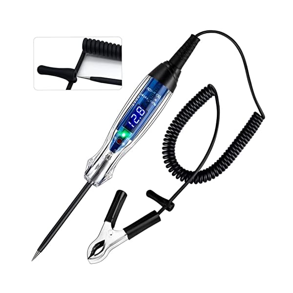 AWBLIN Automotive Test Light 3-60V DC Digital LED Circuit Tester, Heavy Duty Light Tester with Voltmeter, Auto Bidirectional Voltage Tester Electric Test Pen