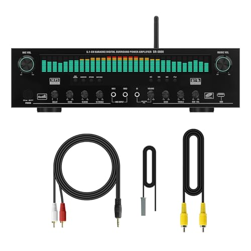 Amplificateur audio SR-3800 1000W avec traitement numérique pour home cinéma et DJ