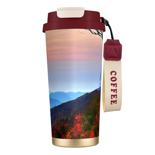 KLJnmbb Blue Ridge Mountains Print Stainless Steel Travel Mug Hot Cold Beverage Office Outdoor Camping Coffee Cup