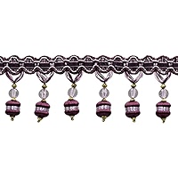 DecoPro 3" Beaded Tassel Fringe Trim - Cappuccino Brown Multicolor For Sewing & Crafts