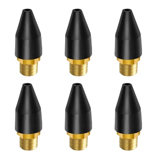 DUSCOKE Black Rubber Air Nozzle Tip Tool, Blow Gun Rubber Tip with 1/8" NPT for Air Tool Parts & Accessories, Air Hose Nozzle for Car Pump Air Compressor (6PCS)