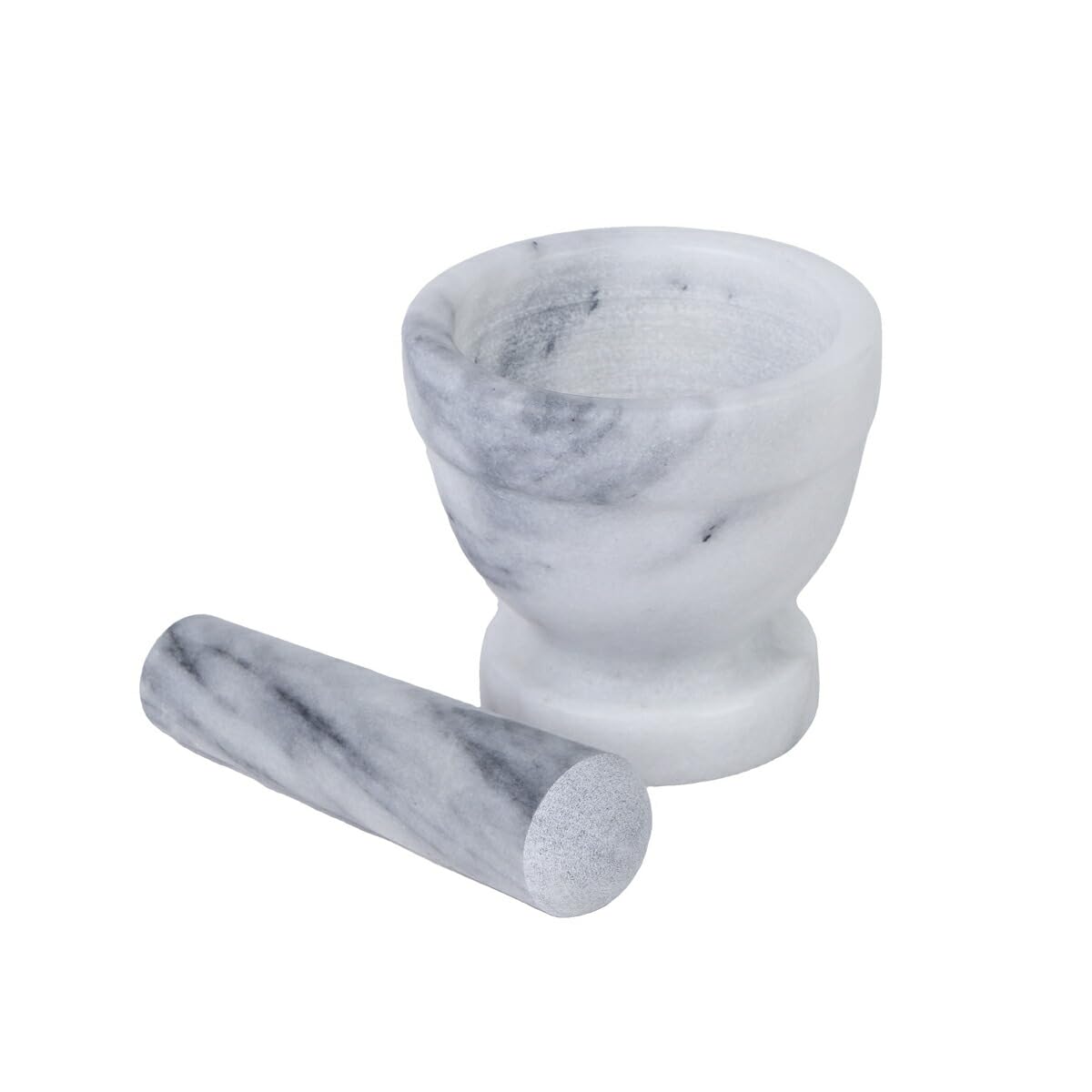 Thunder Group MRGR003 Mortar Pestle Set, Diameter 3.3 inches (8.3 cm), Height 2.9 inches (7.3 cm), Spice Crusher, Marble
