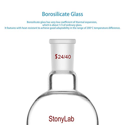 Stonylab US-FBF-1NECK-GLASS-250ML Glass 250Ml Heavy Wall Single Neck Flat Bottom Boiling Flask thumb #2