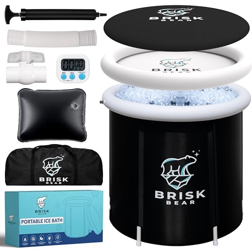 Ice Bath Tub For Athletes With Cover By Brisk Bear - Extra Large Cold Plunge ...