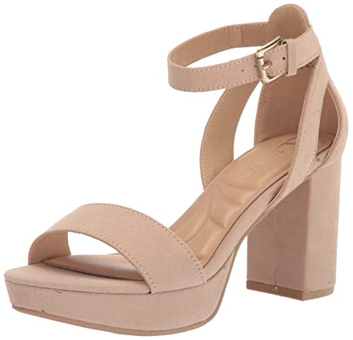CL by Chinese Laundry Womens Go On 2 Platform Dress Sandal, Nude Super Suede, 7.5 M US