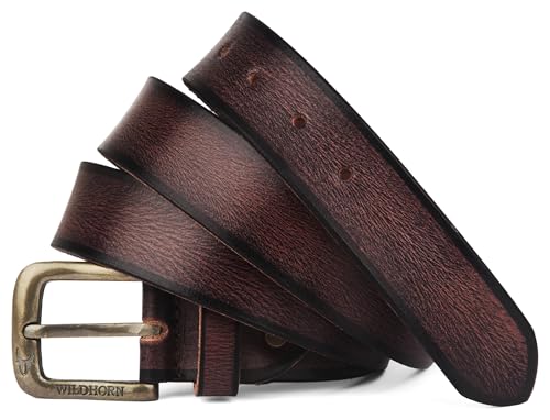 Image of WildHorn Classic Genuine Leather Belt for Men - Stylish and Durable with Adjustable Fit