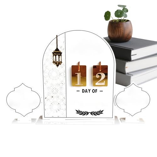 Advent Signs For Table | Middle Eastern Festival Countdown Calendar Decor,Acrylic Advent Decorations,for Home Desk Mantel Shelf 