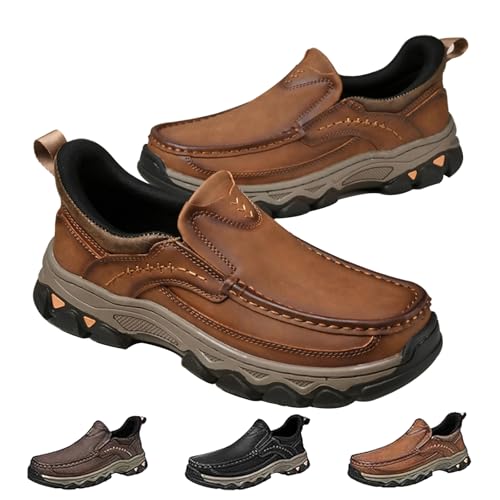 Enjerr Orthopedic Shoes Men, 2025 New Orthopedic Casual Leather Slip on Enjerr Orthopedic Shoes