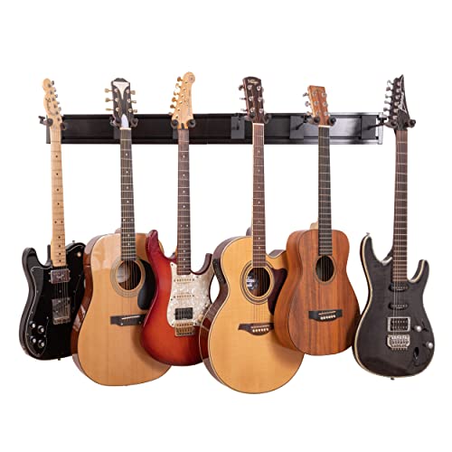 Guitar Lab - Support Mural Métallique Pour Guitare - Supporte 6 Guitares, Support Mural Idéal Pour les Guitares Électriques, Basses, Acoustiques, Idéal Comme Cadeau Cover