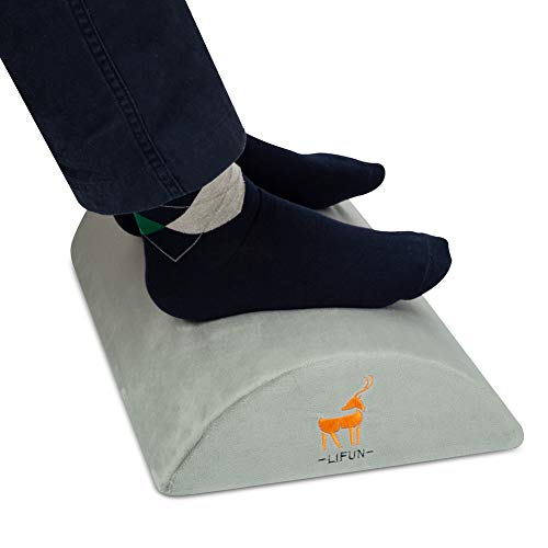 Foot Rest Under Desk, Foot Stool Premium Quality Soft Foam Office Ottoman, Cushion Non-Slip Surface and Ergonomic Comfortable Design, Machine Washable, Improves Leg Circulation and Back Pain