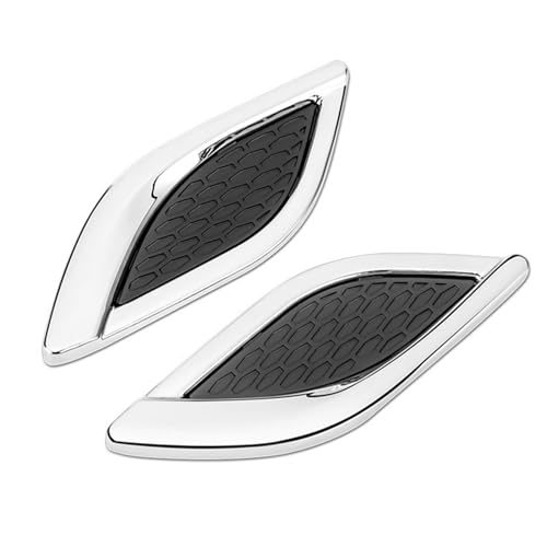 YIDELI サイド ダミーダクト サイド フェンダー ガーニッシュ 吸気口装飾 サイド ドア フィン ステッカー メッキ カバーインテークグリル 汎用 左右2個セット