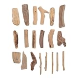 Toyvian Piezas de Madera Flotante Natural Pulida para Acuario y Decoración Rústica 20 Bloques Surtidos 3-20 CM 2-10 G para Manualidades y Jarrones Madera para Terrarios y Proyectos