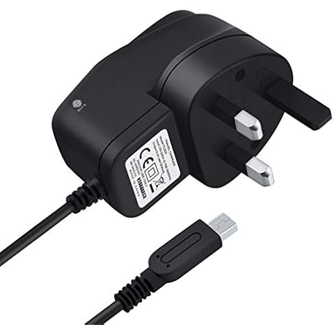SLTX Charger Mains mini USB Wall Plug Wall Plug mini USB UK 3 Pin Charger DSi, DSi XL, 3DS, 3DS XL, 2DS and 2DS XL Black NDSI-BK Cover