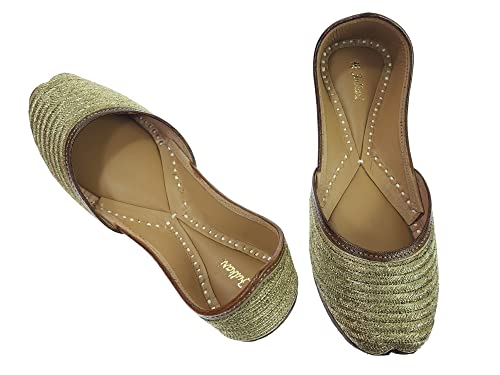 Women's Zangira Genuine Soft Leather Jutis | Bite and Pinch Free Juttis | Punjabi Formal Jutti | Girl's Casual Flat jooti Ladies Mojari | Office Ethnic Bellies Juti |4