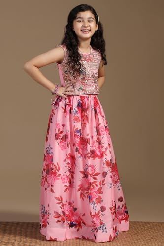 Image of Fashion Dream Girl's Organza Readymade Tabby Lehenga Choli |Lehenga |Traditional Lehenga Choli