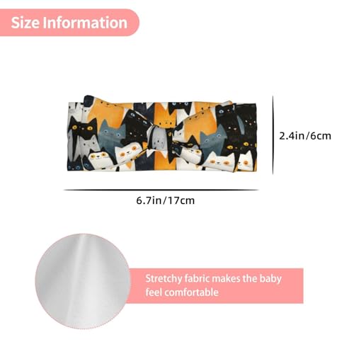 Cute Multicolor Cat Print Baby Girl Bows Headbands Baby Girls Newborn Headbands Infant Toddlers 0-6 Months3