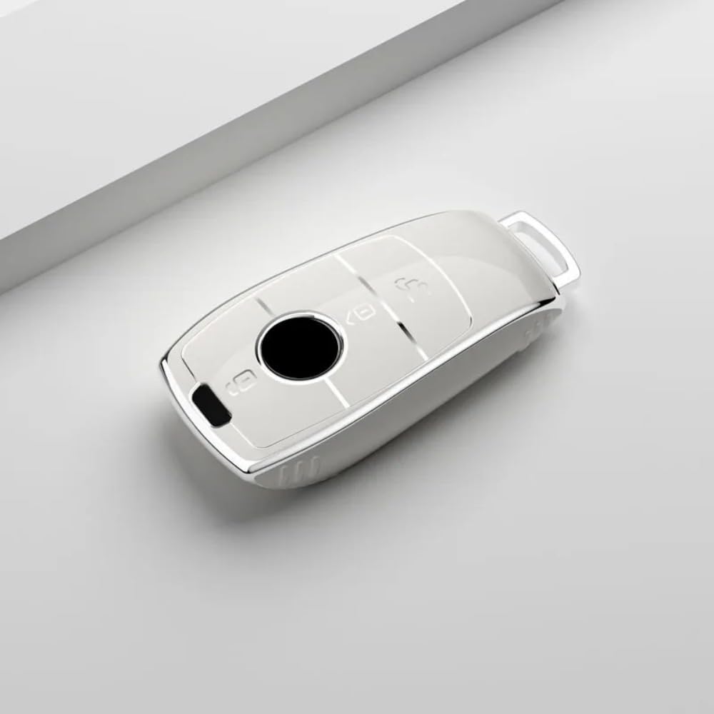 Coque de clé Mercedes antichoc en TPU blanc protège des rayures
