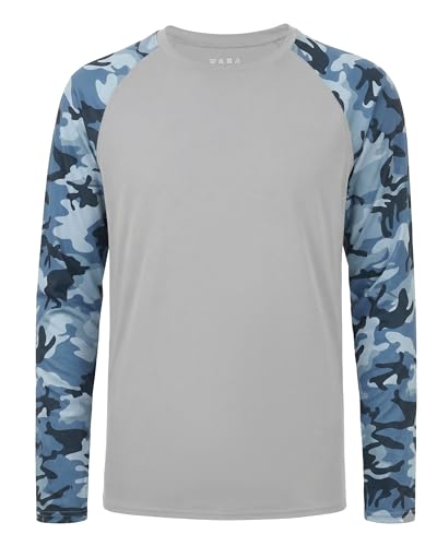 Image of FISHEAL Mens Long Sleeve Fishing Camo Shirts, UPF 50+ Sun Swim Rash Guard