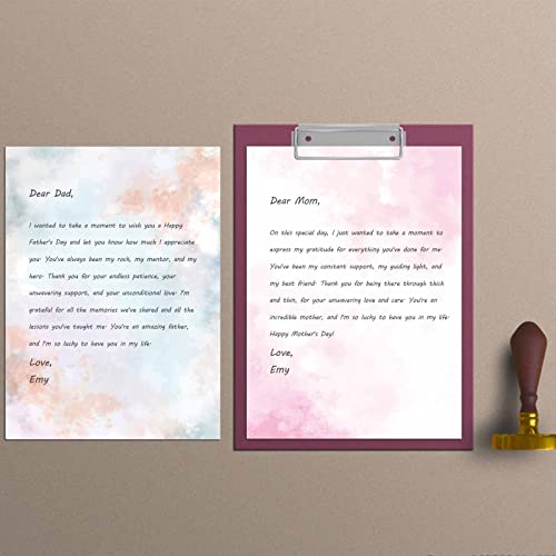 DUGUTUL Watercolor Stationary Paper, 100 gsm Printer Paper 8.5 x 11, 12 designs, Double-Sided, Colored Paper for Writing Letters and Invitations, Writing Paper for Business or Personal Use (48) 3 41mCJgtVprL