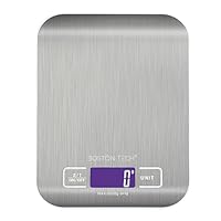 Bilancia da cucina digitale HK 105 Bilancia ad alta precisione in acciaio inossidabile, impermeabile. Capacit&agrave; 5 kg. Schermo LCD.Batterie incluse. Funzione tara. Libro di ricette scaricabile