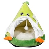 UPKOCH Cama para Mascotas Tipo Cueva Cálida y Acogedora, Tamaño Mediano 50x50 Cm, Color Verde, Diseño Tipo Tienda de Campaña para Gatos y Perros Pequeños, Nido Cerrado Adecuado