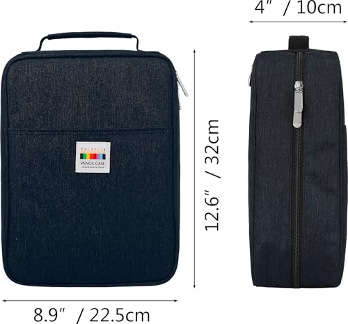 Image of JAKAGO 274 Slots Colored Pencil Case Large Capacity Pen Holder for Artist Painter Zipper Organizer Bag for Marker Highlighter Storage Case for Office Sketch Travel Supplies(Blue)