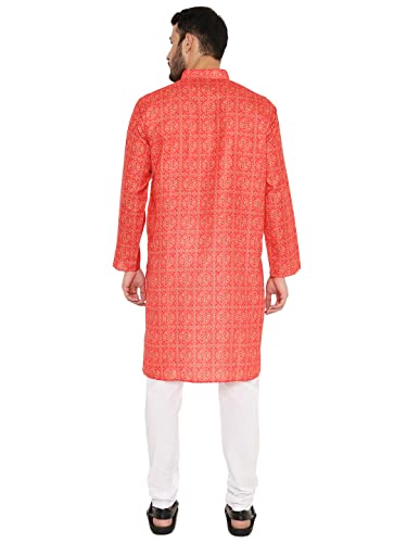 Image of Maharaja Traditional Printed Linen Kurta Pyjama Set for Men