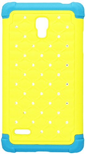 MyBat ASMYNA LG P769 (Optimus L9) Luxurious Lattice Dazzling TotalDefense Protector Cover - Retail Packaging - Yellow/Teal