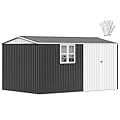 DWVO 12x8ft Metal Outdoor Storage Shed with Window, Lockable Tool Storage Sheds, Oversized Steel Garden Sheds with Sloped Roof for Backyard, Patio, Garage, Lawn, Dark Gray