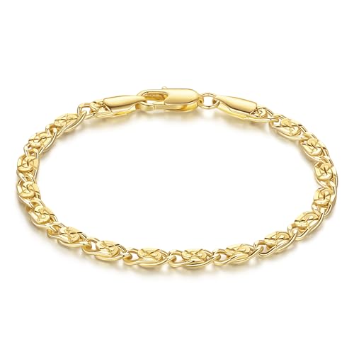 14K Gold Bracelets for Women Gold Bracelet for Womens Bracelets Dainty Cuban Chain Bracelet for Women 6.5/7/7.5/8/9in