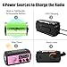 74000mWh Emergency Radio with NOAA Weather, Portable Hand Crank SW/AM/FM Survival Radio with Fast Charge Rechargeable Solar Battery, Flashlight, Reading Lamp,SOS Sirenor Home Outdoor(Pink)