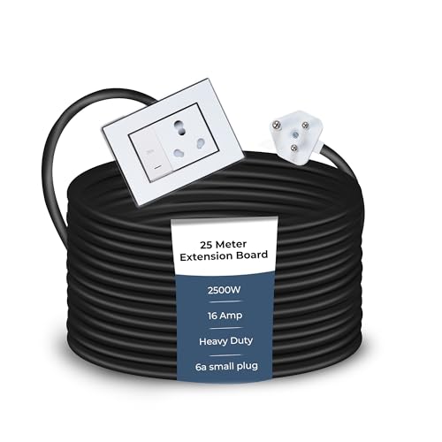 Image of Extension Board Heavy Duty Multi Socket 15A /16A /20A (2500 Watts 6A Small Plug and 20A Switch, 25 Meter)