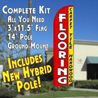 Flooring (Carpet, Tile, Hardwood) Windless Feather Banner Flag Kit (Flag, Pole, & Ground Mt)