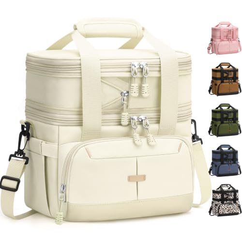 Pritent Lunch Box for Men Women Double Decker Insulated Lunch Bag for men Deal