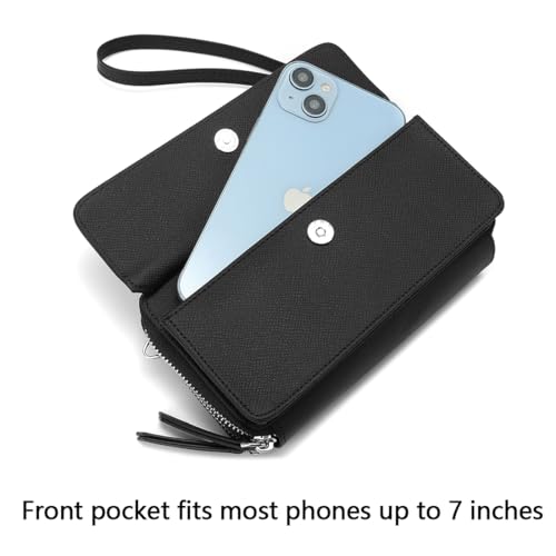 Image of Lanyani RFID Crossbody Wallet Wristlet Purse with Phone Pocket For Women Vegan Leather
