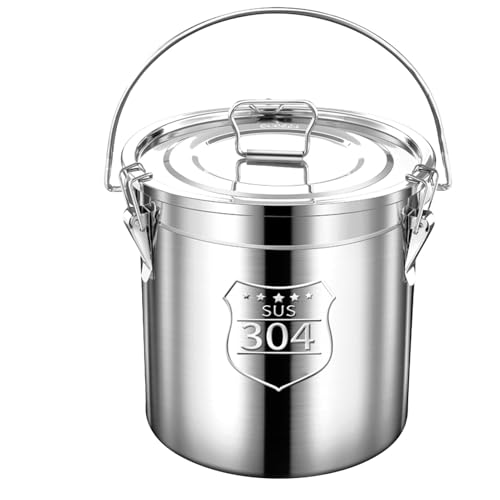 ApuaVireo&Co Latas de leche de acero inoxidable 304, cubos for leche, contenedores for transporte de leche en granjas.(30L)