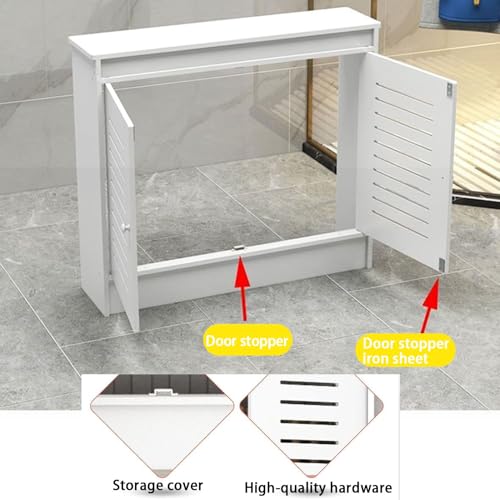 Cubre radiador blanco para ocultar radiadores antiguos y ganar un estante util en el dormitorio 3