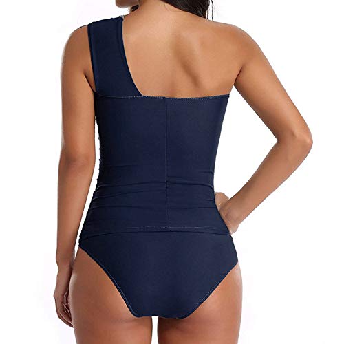 Roupa de banho feminina de um ombro só, maiô de duas peças, push-up feminino, plus size, traje de ba