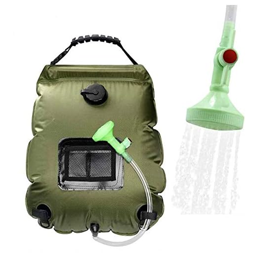 WEIYII Camping Shower, Portable Shower for Camping 5 Gallons/20L Solar Heating Shower Bag with Removable Hose and On-Off Switchable Shower Head for Camping Beach Swimming Outdoor Traveling Hiking