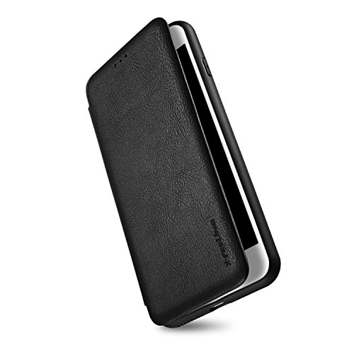 iPhone 7 Plus Flip Case, ALYEE Flexible PU Leather + TPU Material Phone Cases with Card Holder Anti-Slip Anti-Scratch Protective Case Cover 5.5inch for iPhone 7plus Cases (Matte Black)