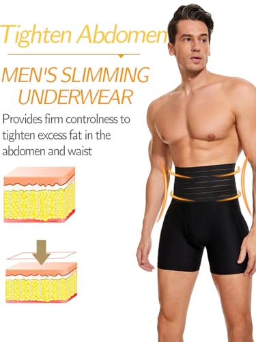 Clevvets QWE#SF9356-B-XXL Men'S Shapewear Tummy Control Shorts Slimming Shapewear Shorts For Men Long Leg Compression Boxer Briefs thumb #4