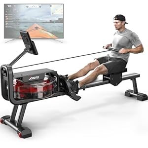 JOROTO MR23 Water Rowing Machine for Home Use, 300 Lbs MAX Weight Capacity Rower Machine with Bluetooth Function, Ipad Holder, 44 Days Kinomap Subscription