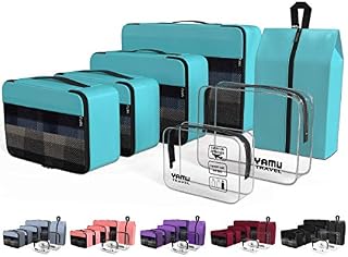 YAMIU Packing Cubes 7-Pcs Travel Organizer Accessories with Shoe Bag and 2 Toiletry