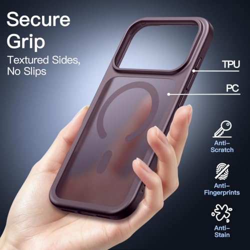 Image of JETech Magnetic Matte Cover Case for iPhone New Pro Max, Dark Cherry