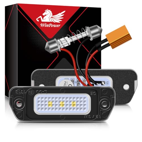 WinPower Luces Matrícula LED 3SMD Luz de Matrícula 6000K Blanco con Canbus Compatible con Mercedes-Benz ML GL R Clase W164 X164 W251 V251, 2 Piezas