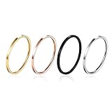 yfigo 4pcs 1mm Titanium Stainless Steel Women Plain Stacking Rings Knuckle Bands Classic Wedding Ban